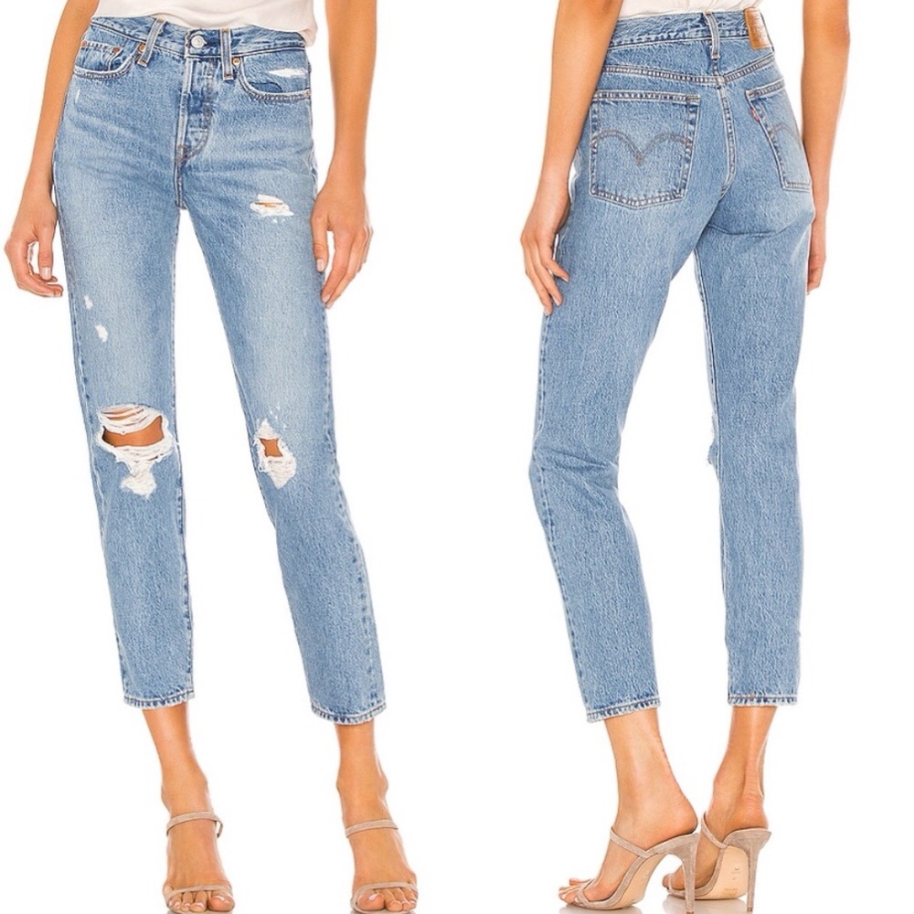 Levi's Light Blue Straight Leg Jeans for Women